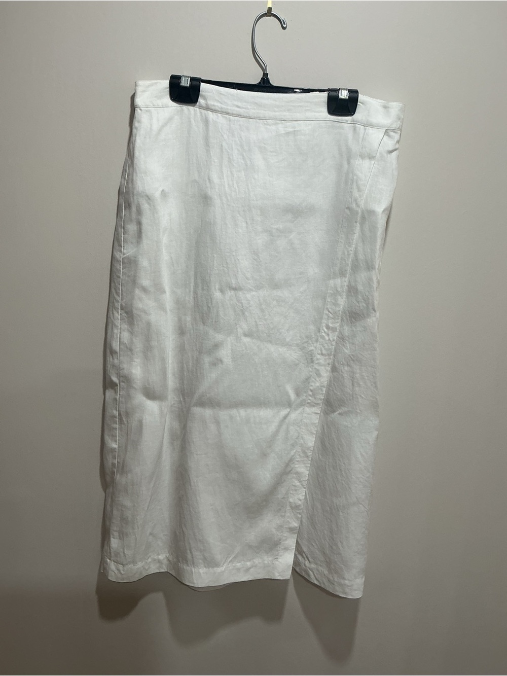 Eileen Fisher Organic Linen Faux Wrap Front skirt size small